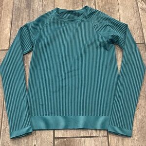 Lululemon Teal Striped Long Sleeve Top